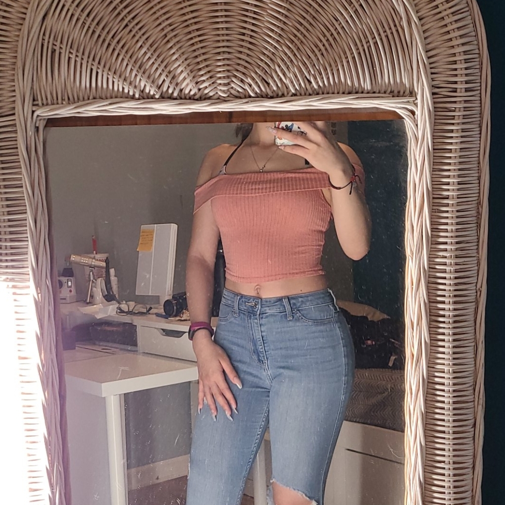 Off the shoulder crop top
